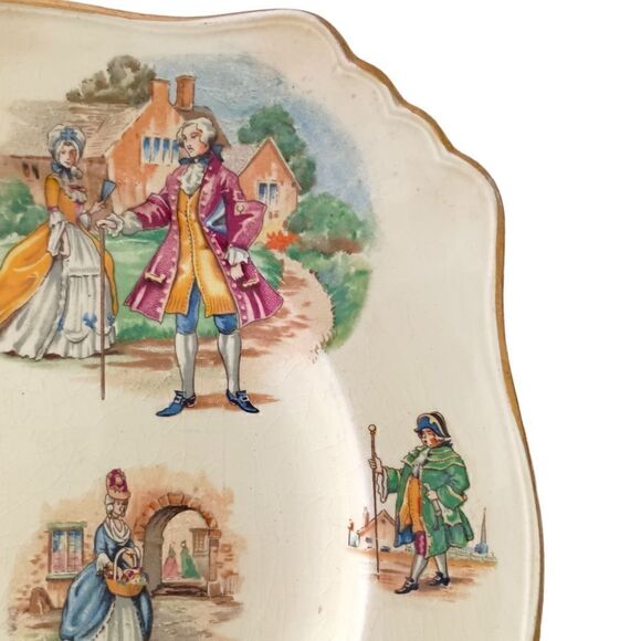 Royal Winton Grimades Lunch Plate Colonial Courting Couples Gainsborough England - Picture 3 of 16